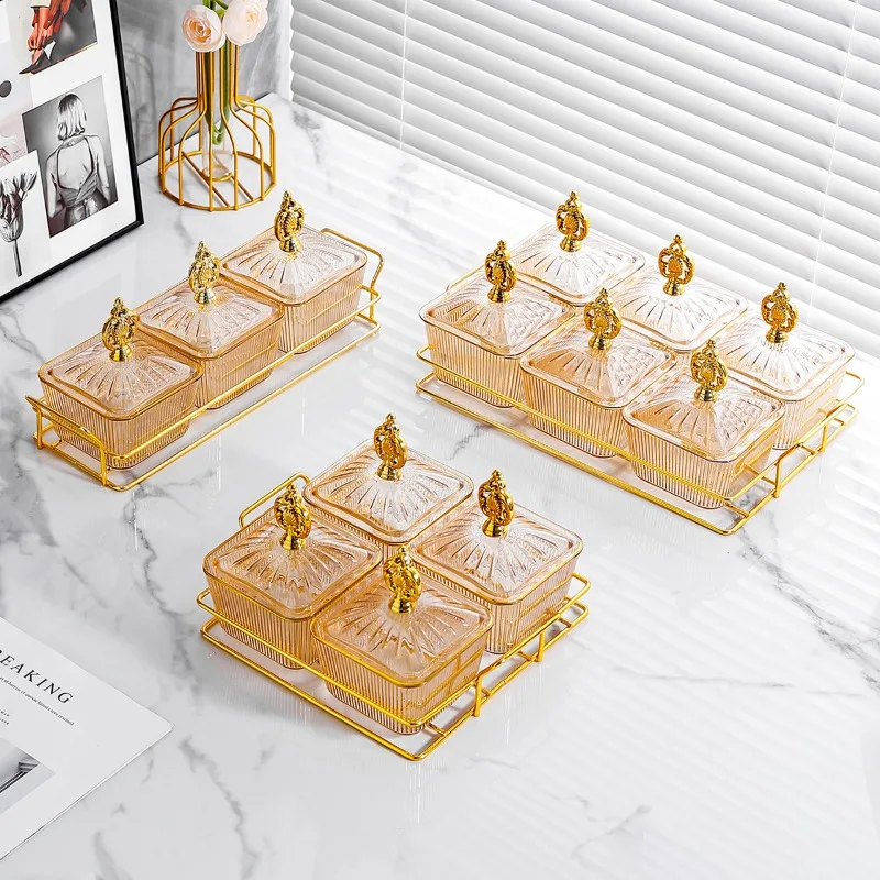 

Light Luxury Fruit Plate Storage Box For Home Living Room Coffee Table Tea Snack Dried Fruit Candy Nut Dessert