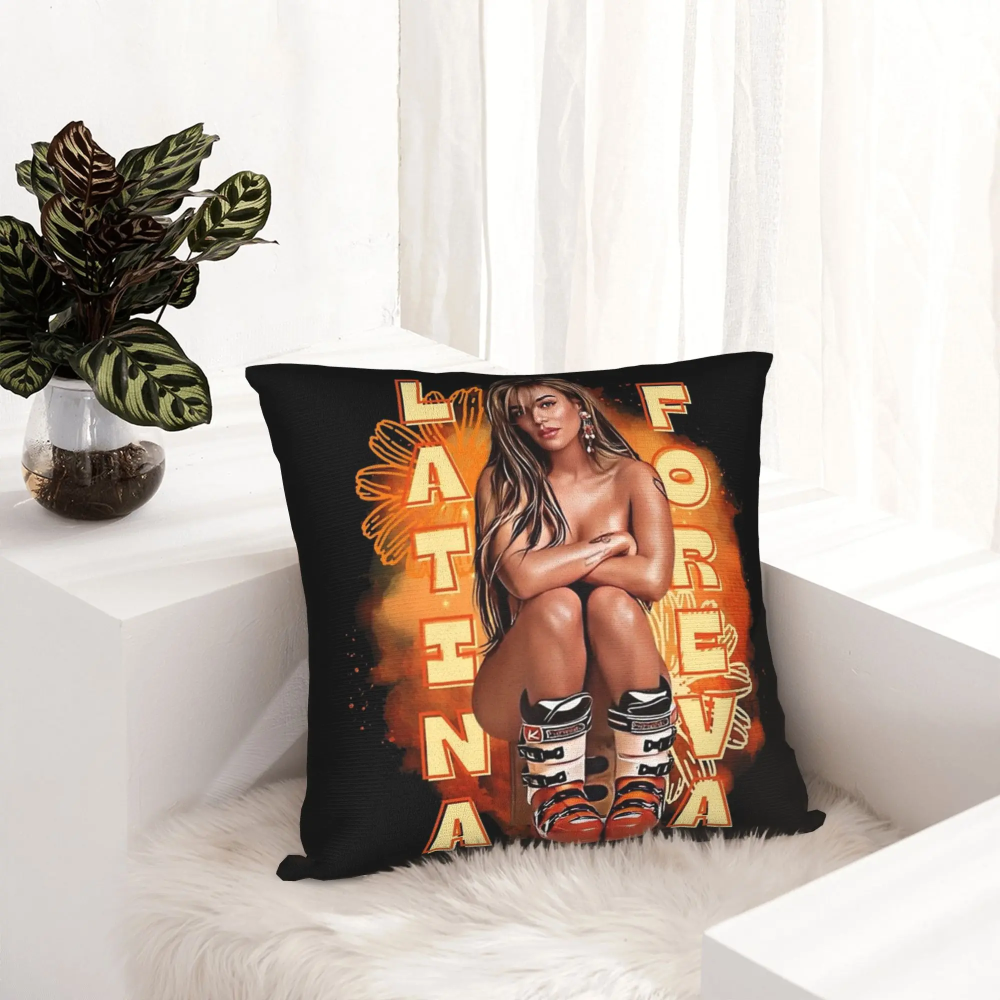 Latina Forever  Bichota Season Pillowcase Printing Polyester Cushion Cover Decoration Karol G  Pillow Case Cover Chair 18''