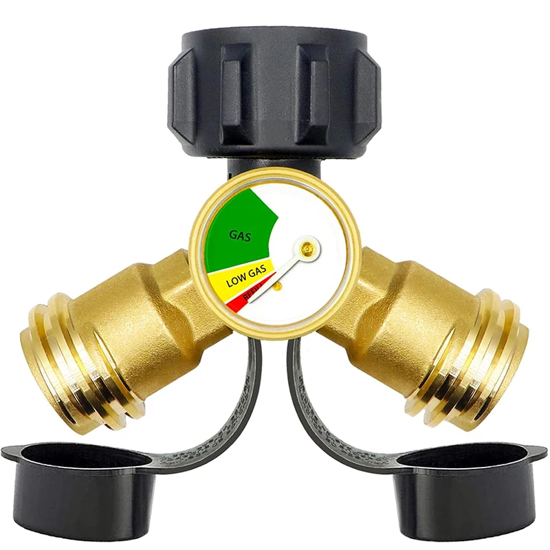 Adaptador de Medidor de Nivel de Tanque de Propano, Divisor en Forma de Y, Indicador de Nivel, Accesorios Universales de Latón, Convierte POL a Tipo 1 QCC1