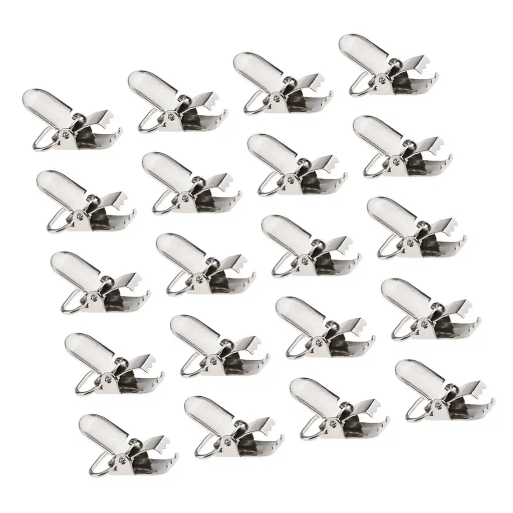 20 Pieces 1\\\'\\\' Metal Pacifier Suspender Clips Webbing Strap