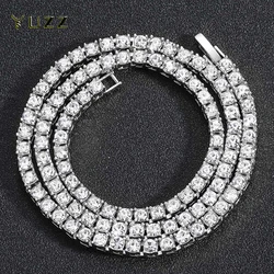 Hip Hop 5MM Tennis Chain Iced Out Bracelet Necklace Men Fashion Silver Color Tennis Jewelry Chains Women 20inch Choker Punk Gift