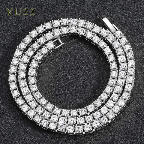 Hip Hop 5MM Tennis Chain Iced Out Bracelet Necklace Men Fashion Silver Color Tennis Jewelry Chains Women 20inch Choker Punk Gift
