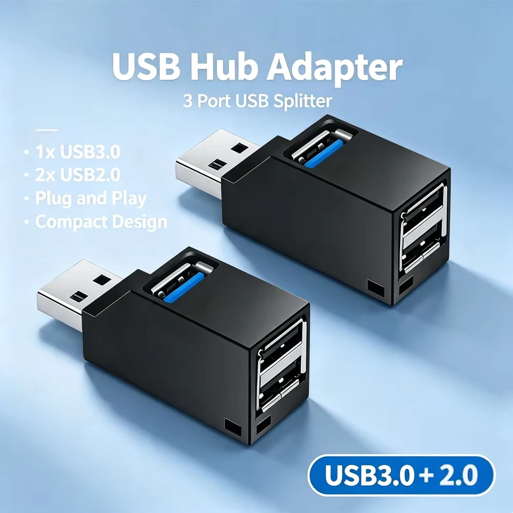 3-in-1 USB HUB USB 3.0 Adapter USB Docking Station USB Splitter Extender OTG Adapter 5Gbps High Speed for PC Laptop