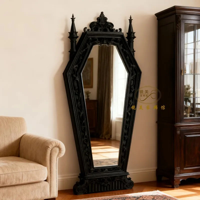 Full Body Mirror Vintage Infinite Black Decorative Wall Home Handicraft Decor Long Mirrors Mirror Decorazioni Casa