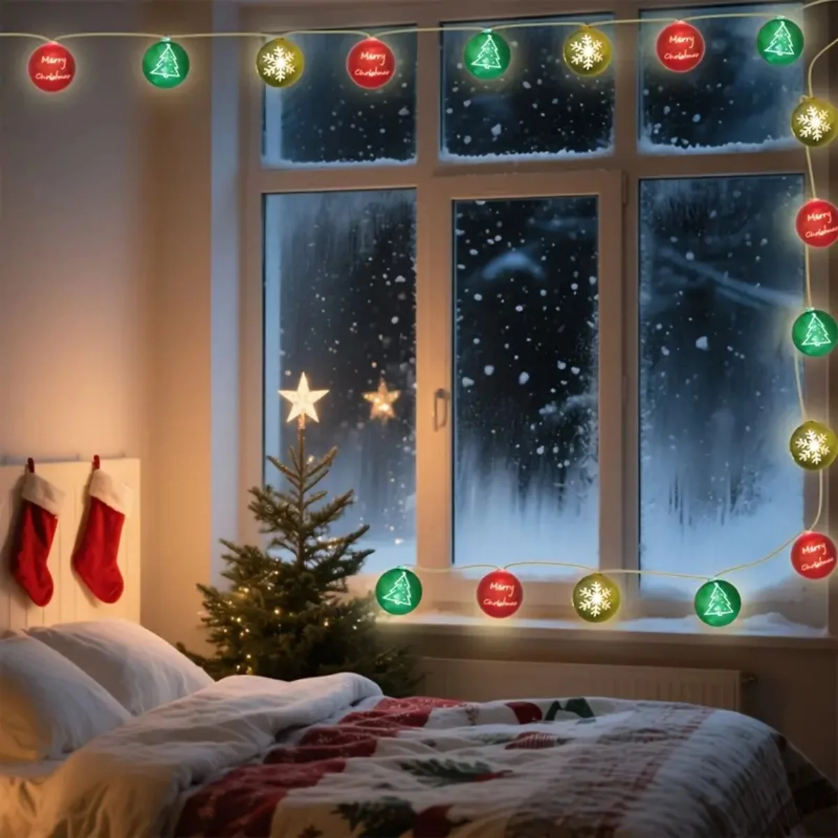 1 قطعة 10/20 LED عيد الميلاد الكرة ضوء سلسلة بطارية تعمل بالطاقة الجنية أضواء للمنزل أشجار عيد الميلاد غرفة نوم غرفة المعيشة الطرف الديكور #6