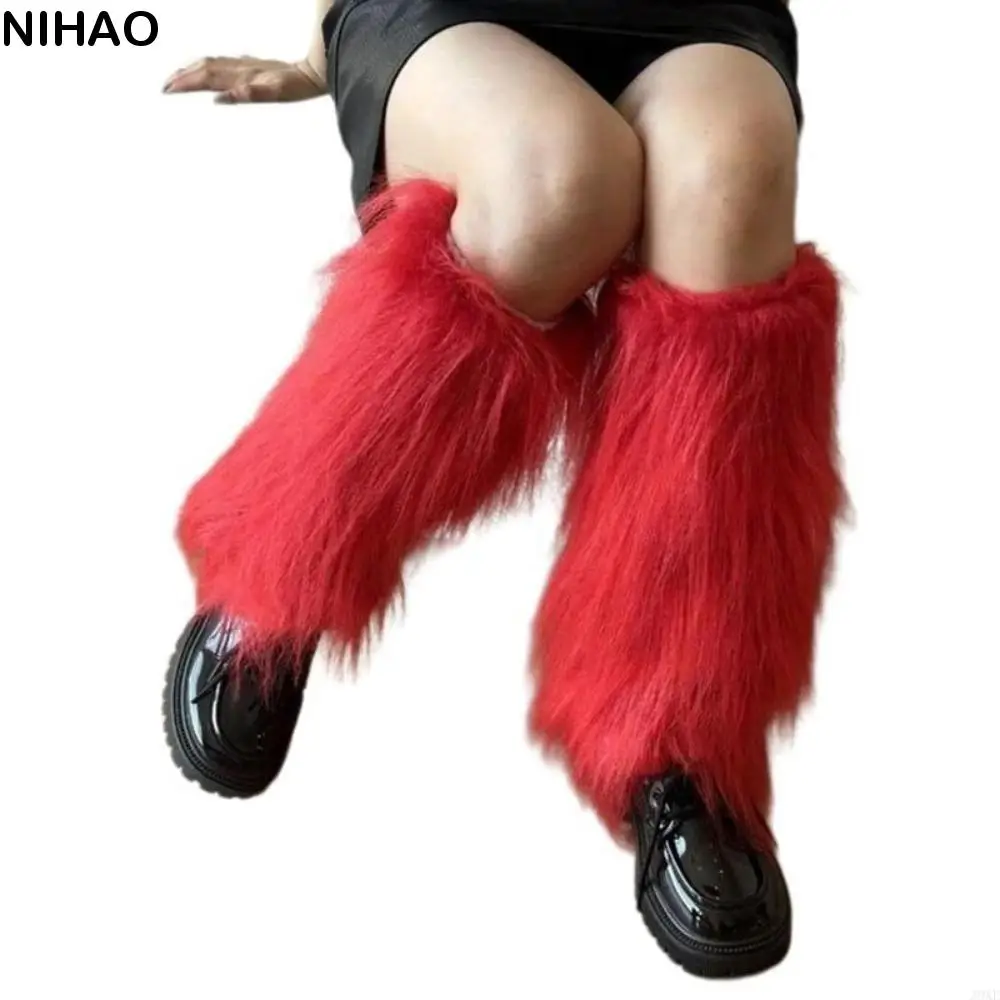 

Fashion Faux Fur Furry Leg Warmers Japanese Style 40cm Lolita Boots Cover Sweet Y2K Warm Knee Sleeve Spicy Girls