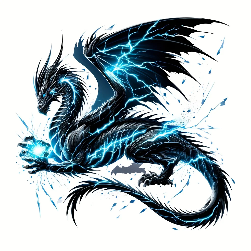 Mysterious Thunder Dragon Sticker 6 Inch Vinyl Decal for Auto, Phone, Bottle, Wall Decoration