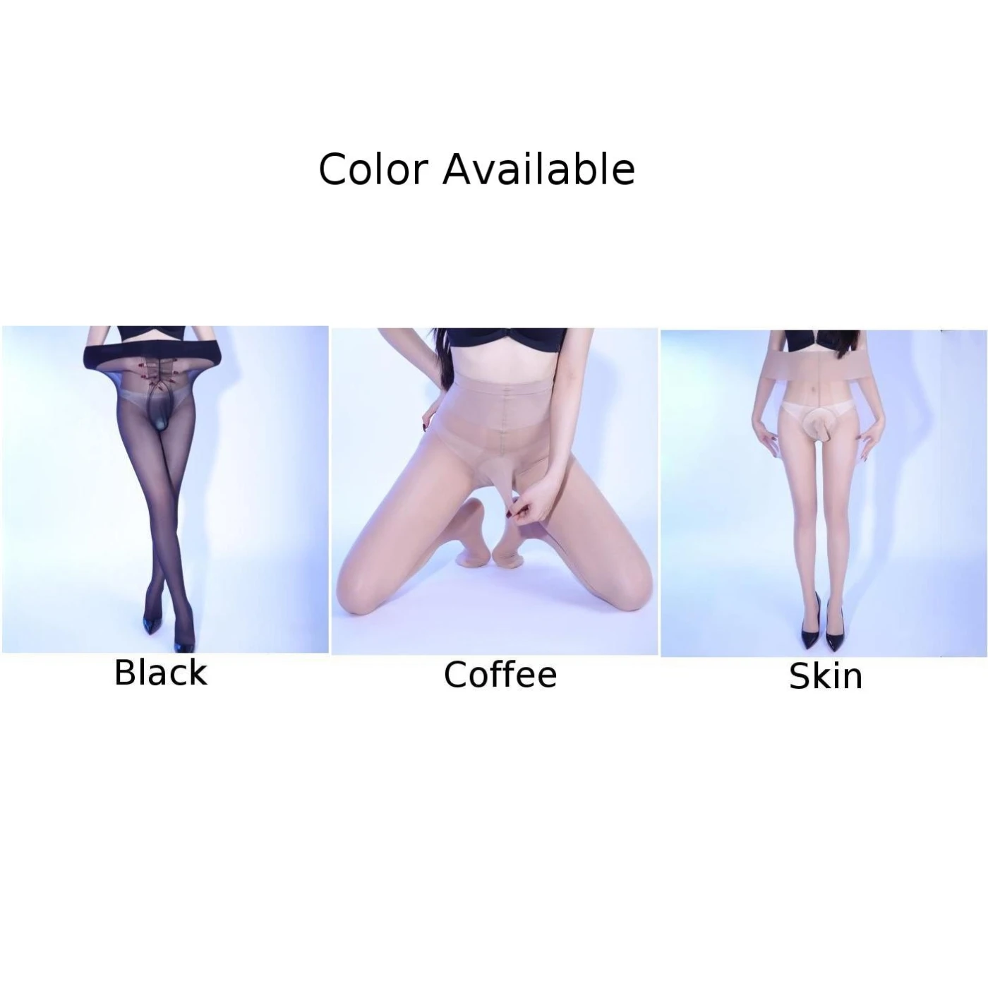 Men Pantyhose Sexy COCKring Shaping Tight Leggings Stretch Ultra-Thin Stockings Sheer Pouch Panties See-through Underwear