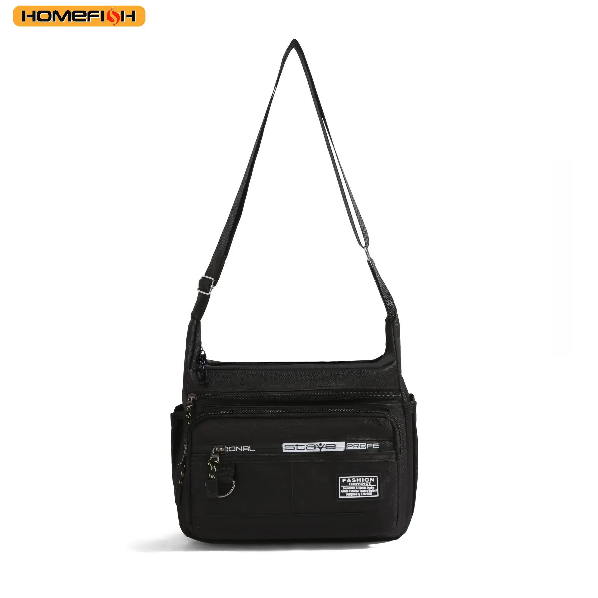 Homefish Men Oxford Messenger Bag Large Capacity Casual Multi-layer Pocket Fashion Crossbody Shoulder Bag