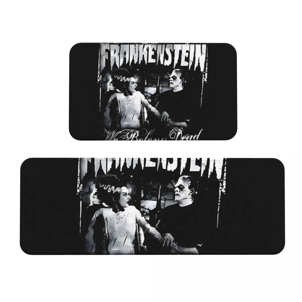 Bride Of Frankenstein Retro Crystal Velvet Kitchen Floor Mat Absorbent Non-Slip Household Floor Mat Bathroom Long Carpet