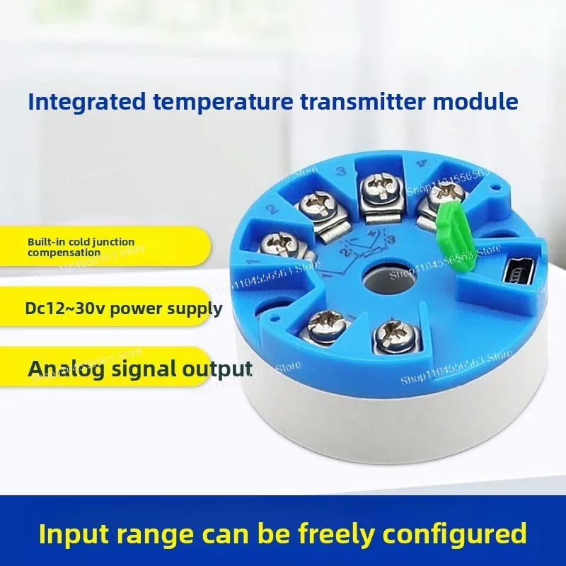 Intelligent Integrated Temperature Transmitter Pt100 RTD K-type Thermocouple Sensor Converted To Two-wire 4-20mA