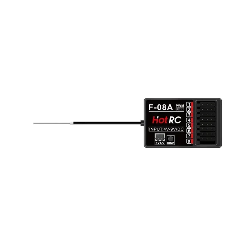 HotRC F-08A 2.4G 8CH Receiver 8 Channels 4-9V DC PWM for HT-8A HT-10A CT-8A Transmitter Remote Control RC Car Aircraft Boat Part
