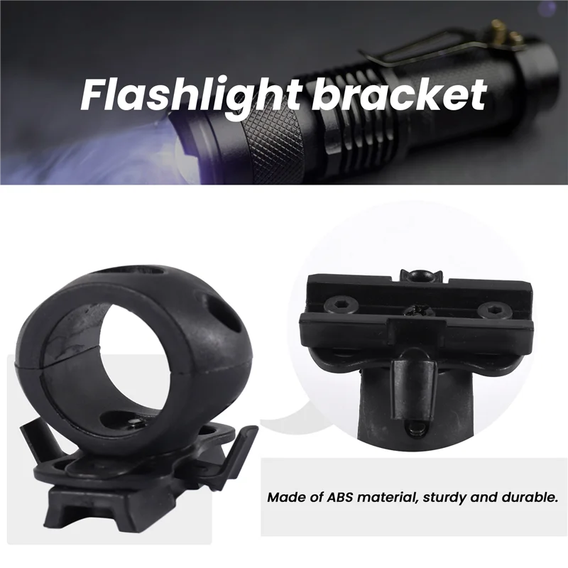 ABUH-حامل مشبك مصباح يدوي سريع الإصدار لخوذة سريعة عالمية (FAST، MICH، IBH، إلخ. مع خوذة السكك الحديدية) قطر 2.5 سم