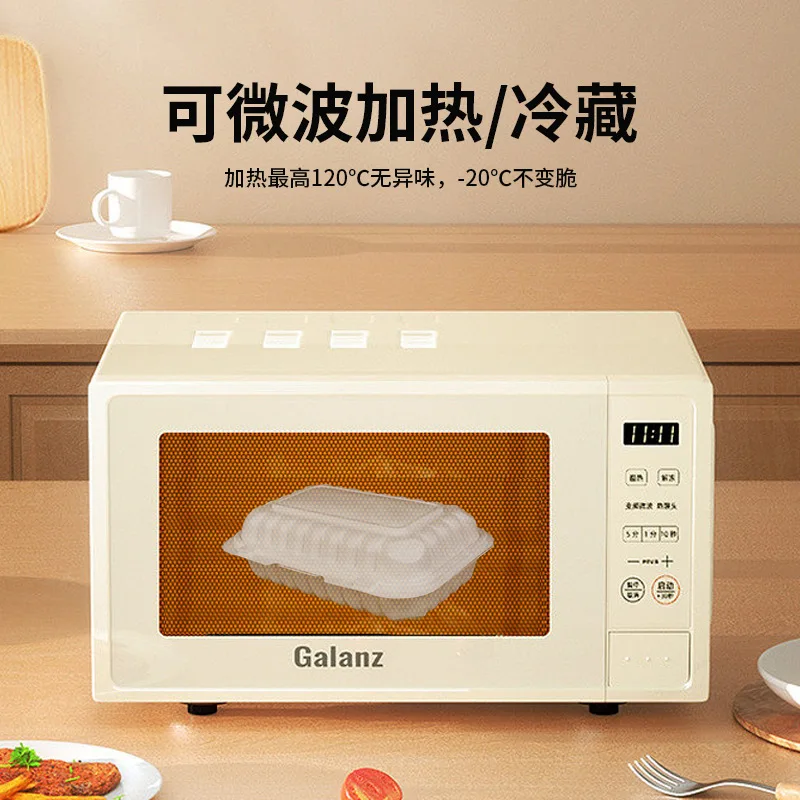 Customized. 8x8inch American Style Disposable Burger Box, Foldable Picnic Box with Compartments, Square Plastic PP Material, Cus