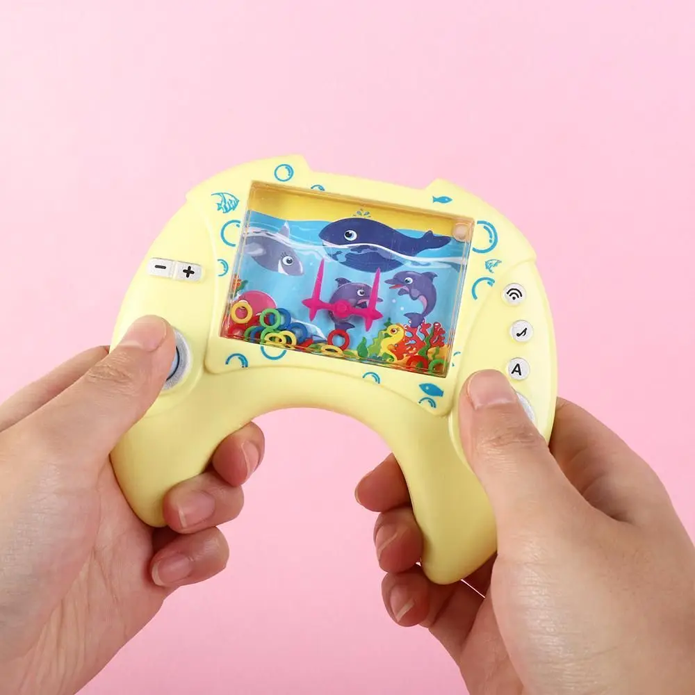 Retro Water Ring Game Machine Child Handheld Game Machine Water Circle Ring Toss Squeeze Toy Parent-Child Interactive Toys