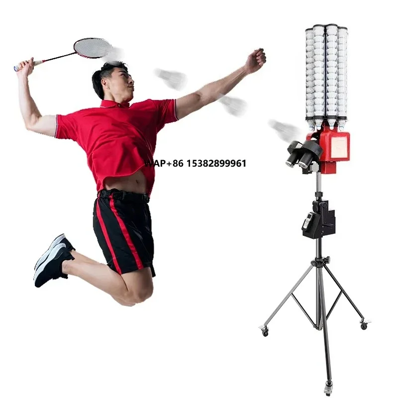 

SIBOASI Professional Online Coach Badminton Machine Portable Training Feeder 180 Balls Big Capacity Shuttlecock Collector Metal