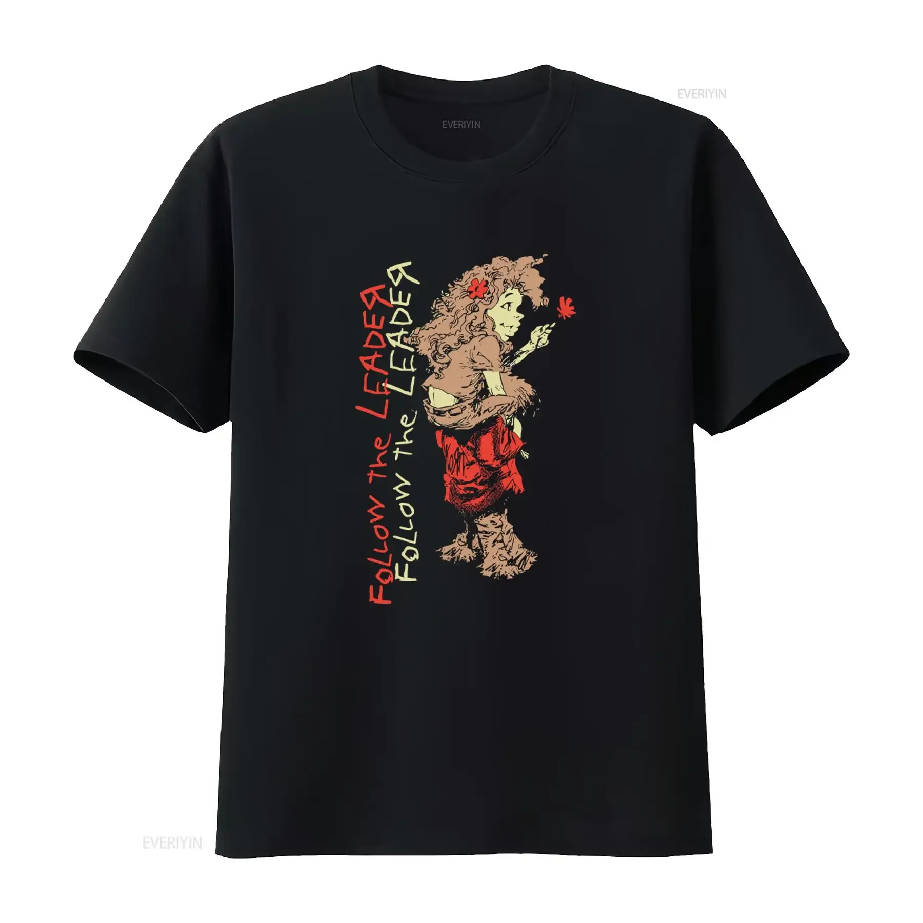 Korn Follow The Leader Black T shirt with Backprint Unique Design for Trendy Fashion vintage Washed Comfortable Breathable