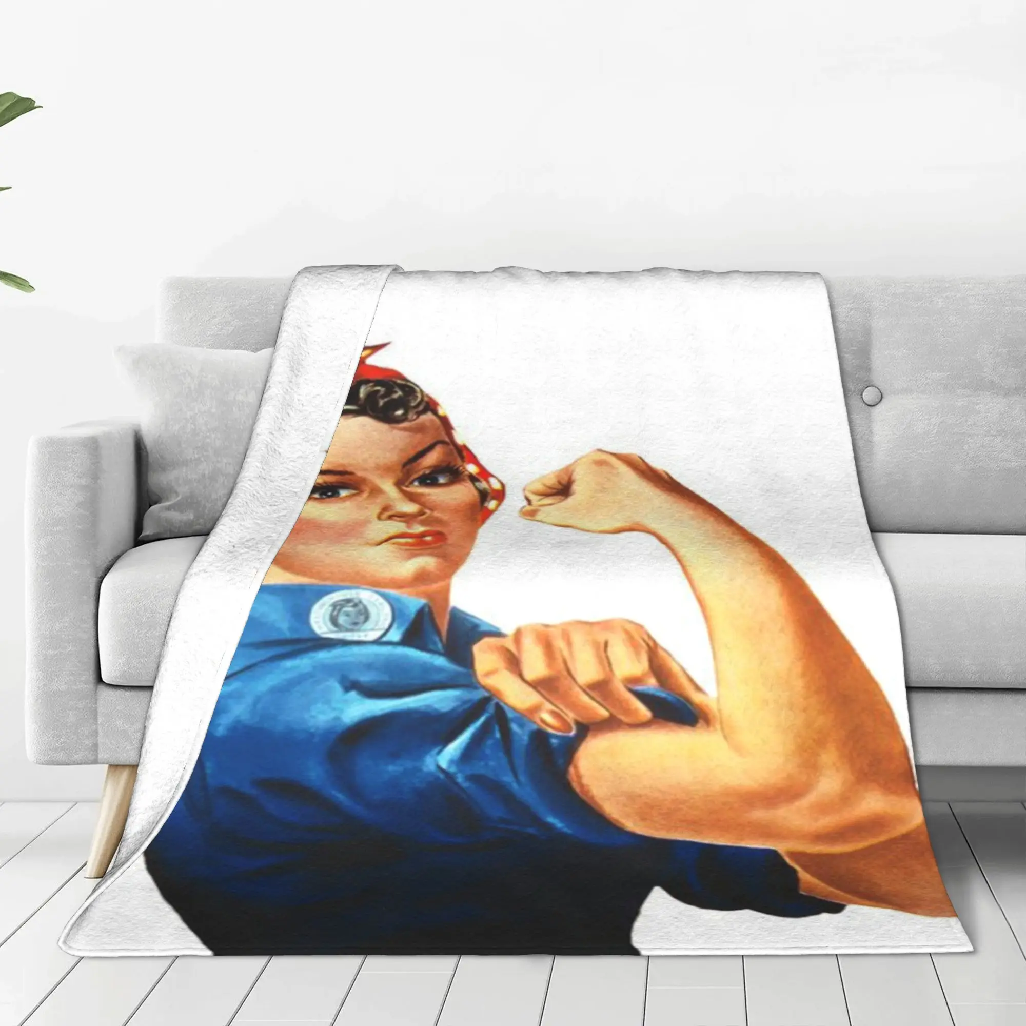 Rosie the Riveter Custom Travel Warm An Ultra-Soft Micro Fleece Blanket