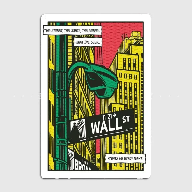 Wallstreet Comic Pop Art  Vintage Plaque Signs Featuring Classic Stock Market History Quotes--A Must-Have for Stock Enthusiasts