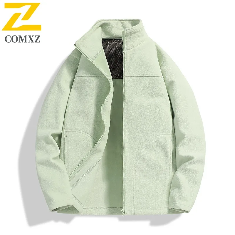 

COMXZ 2025 классическая мужская куртка с воротником-стойкой, удобная морозостойкая парка для пешего туризма и путешествий, однотонная ветрозащитная зимняя одежда