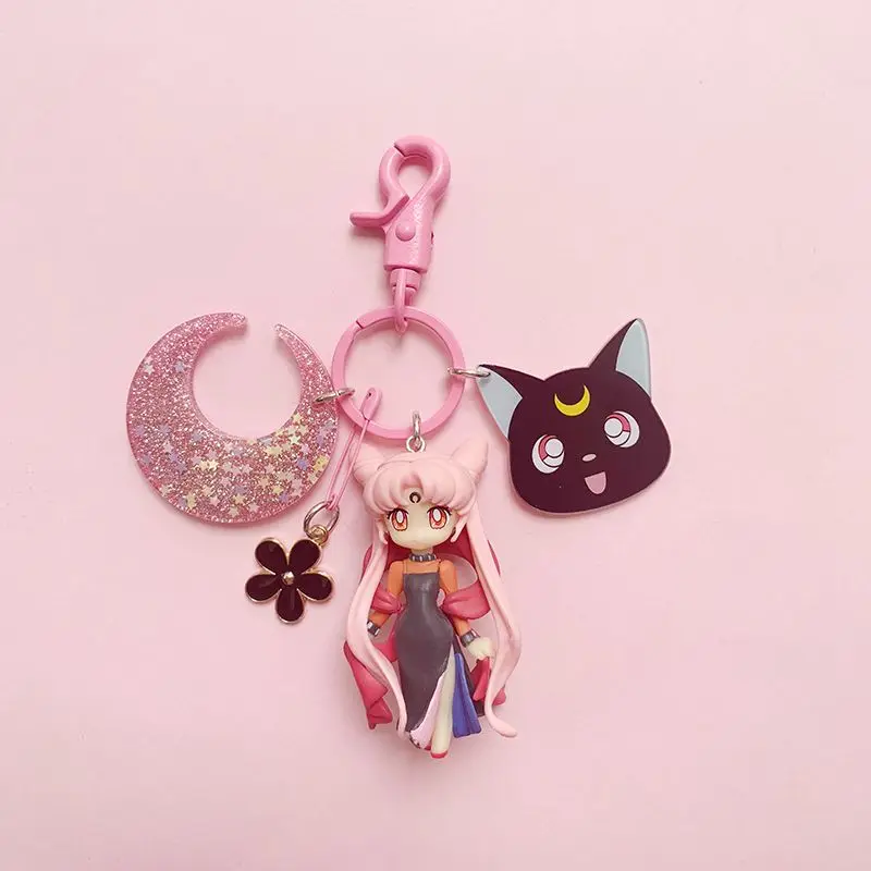 Sailor Moon Anime Peripheral Kawaii Keychain Female Ins Style Girly Heart Car Keychain Pendant Cute Couple Keychain Wholesale - view 5