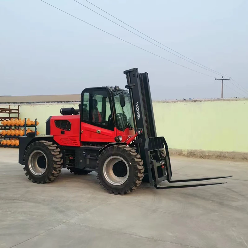 High Quality Off-road Diesel 5 Ton Customize Fast Delivery Rear wheel steering Rough Terrain Forklift