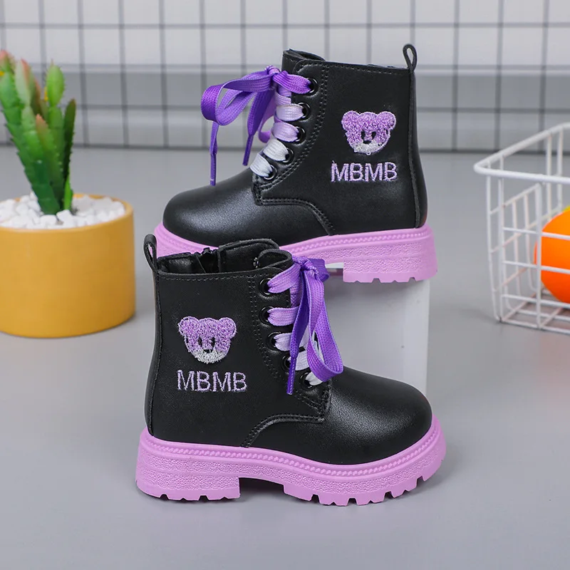 Spring Autumn New Girls\' Short Boots Fashion Boys\' Primary School Children\'s Single Leather Boot Baby Kids Non-slip Fashion Boot