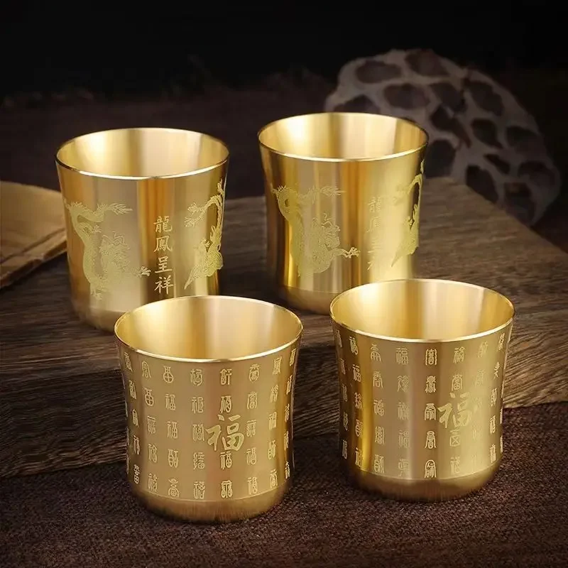 Household drinking utensils Brass ornament Buddha God of Wealth Water Cup 1pcs Baijiu Cup Home decorations