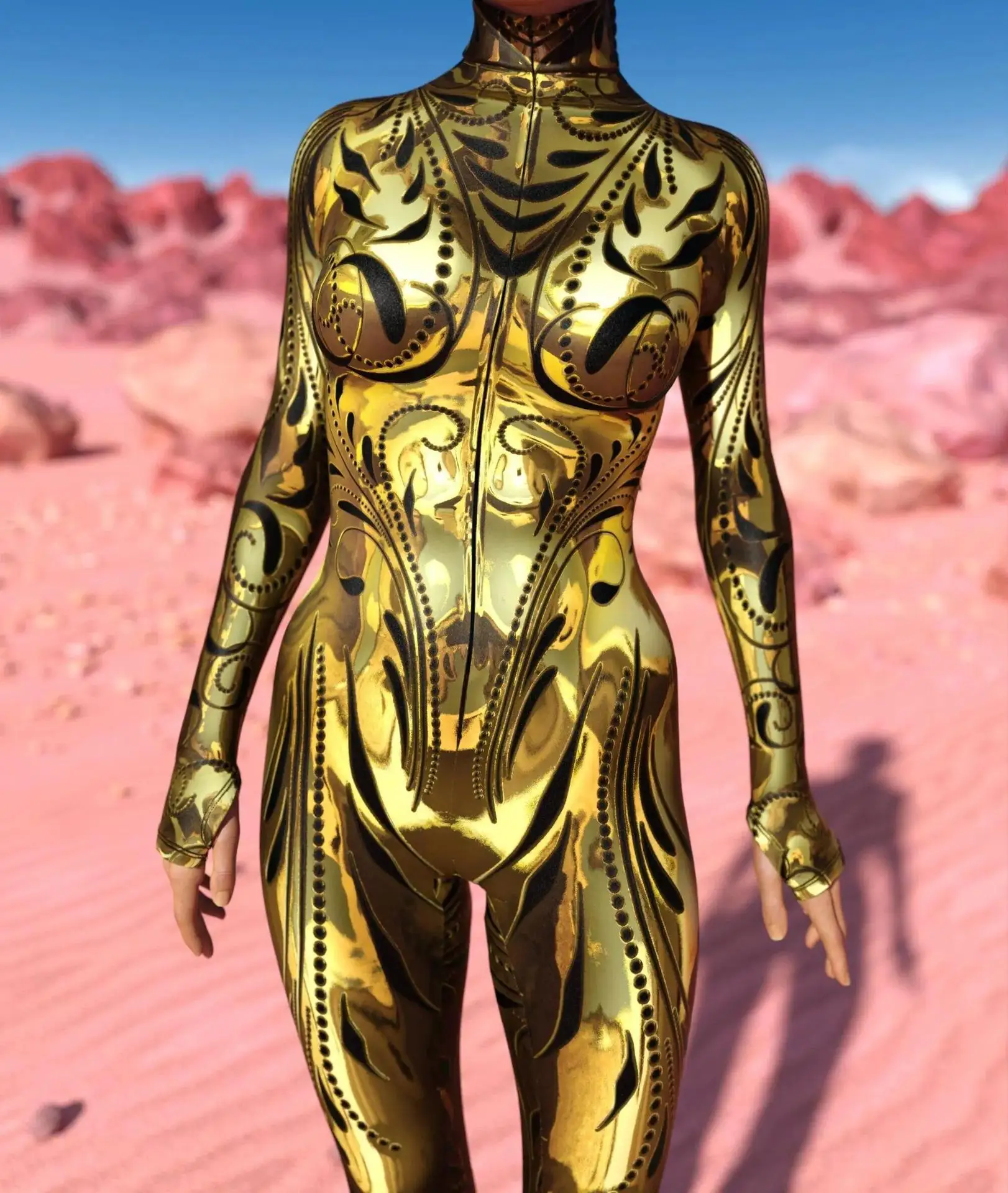 Mechanischer Rüstungs-Roboter-Bodysuit für Frauen, Skelett-Cosplay, Punk-Zentai-Jumpsuit, Kostüm für Halloween-Party, Aufführung, Maskerade – Detail 7