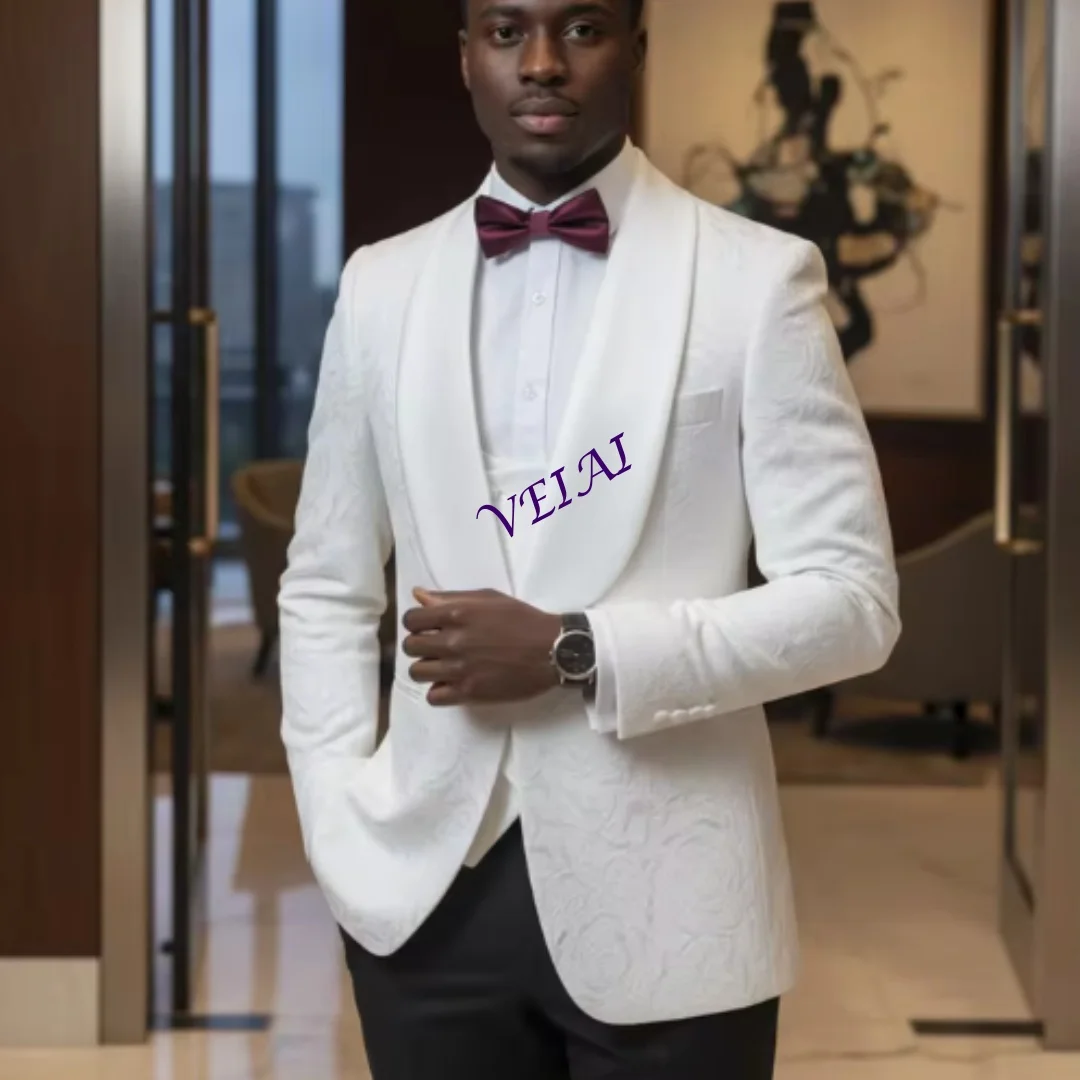 

CustomizedMale Groom Wedding Blazers Retro carving figure Party Dress Tuxedo Prom Suit Fashion Slim Fit (jacket+Vest+Pants）