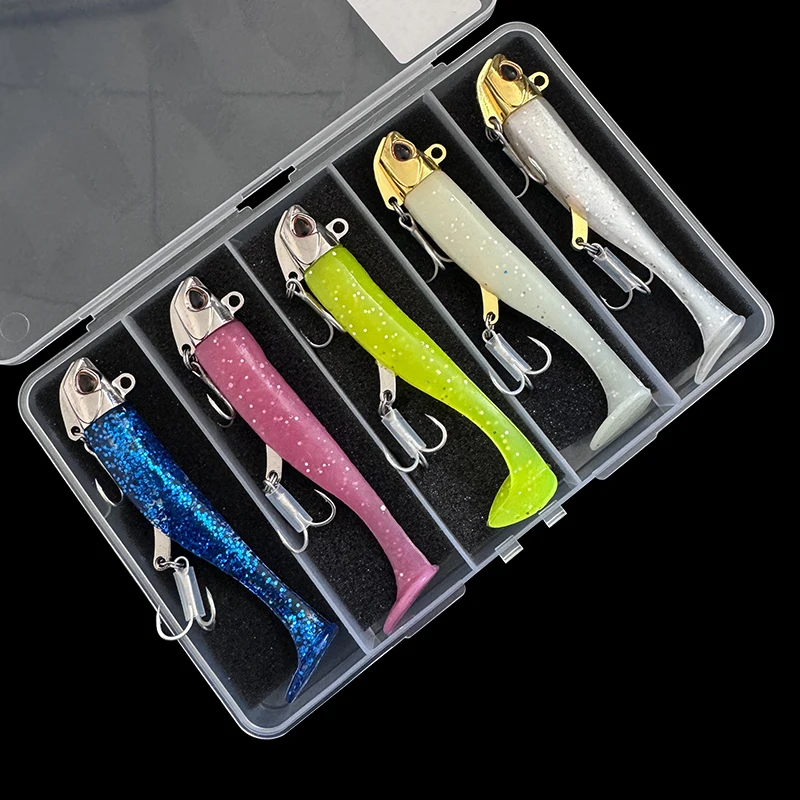 5 Stück einzigartige Angelköder mit vibrierender Schwimmaktion, gut verarbeitete Angelköder mit Liple-Haken für Bass, Forelle, Crappie, Zander – Detail 8