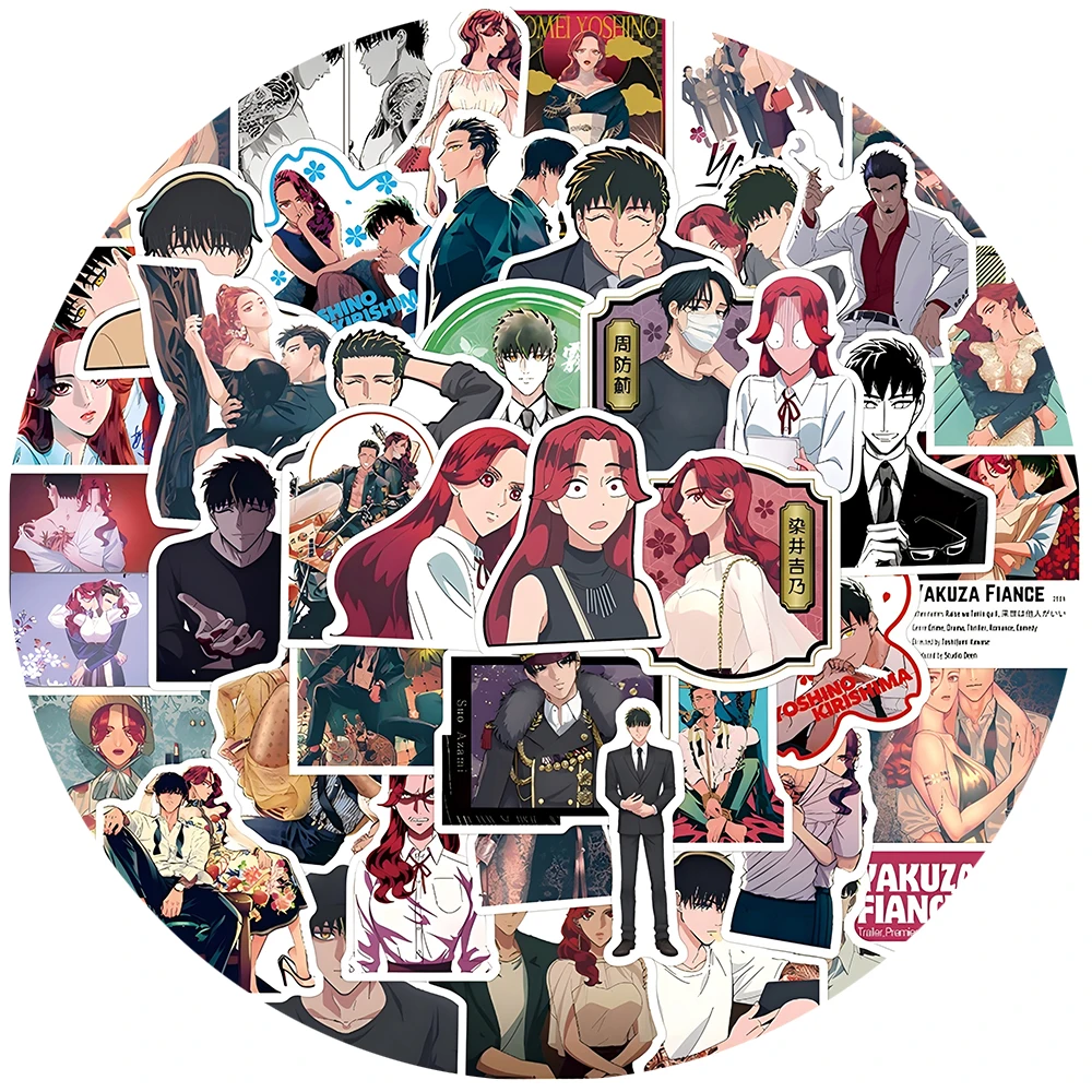 

10/30/54pcs Japanese Anime Yakuza Fiance Stickers Cartoon Graffiti Sticker Decoration Scrapbook Laptop Phone Decals Decoration