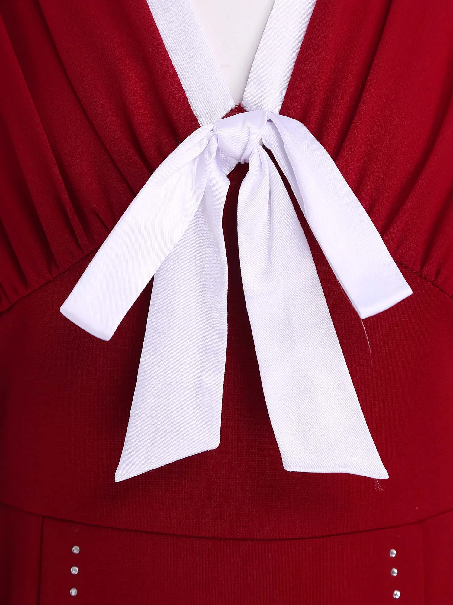 Elegant Long Sleeve Girls' Christmas Dresses with Belt Children Bowknot Festive Costume Party Dress Holiday Xmas Prom Gown