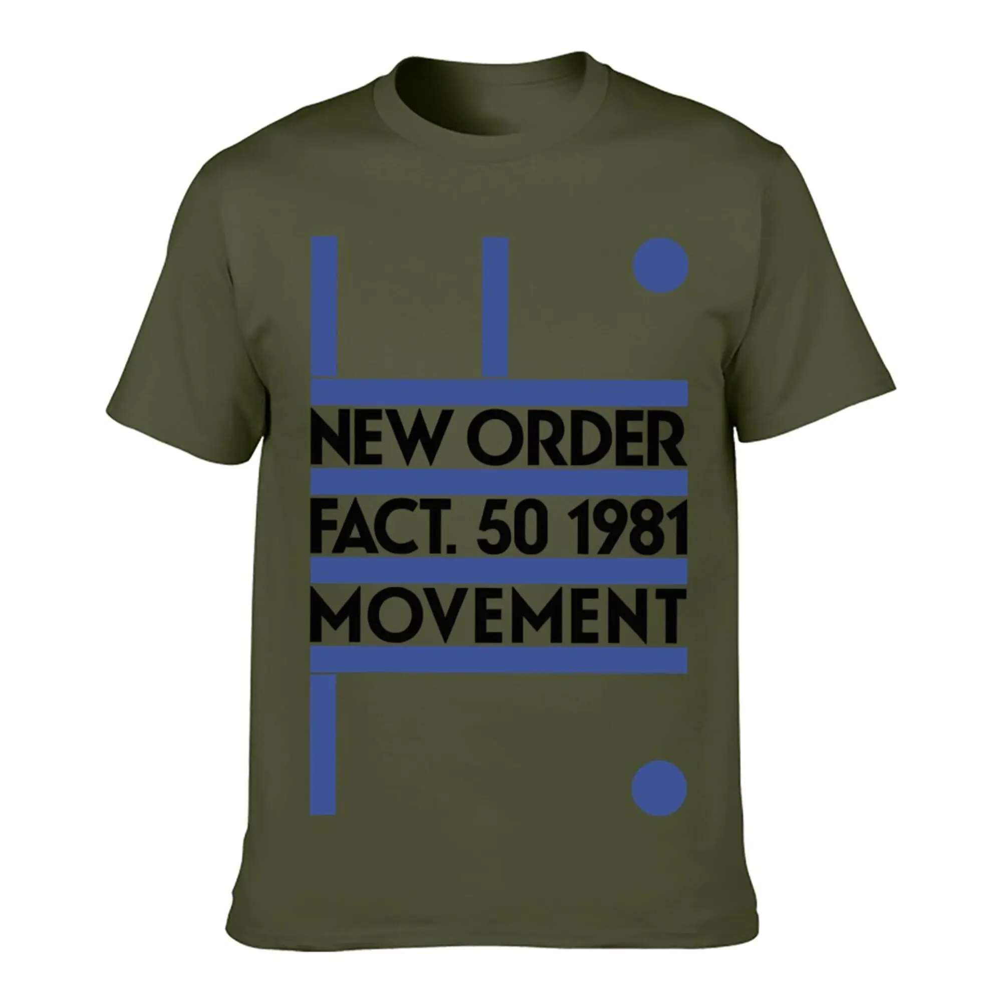 New Order Fact 50 1981 Movement T Shirt Mens Licensed Rock N Roll Tee Light Blue