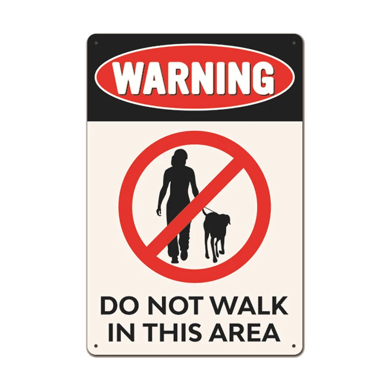 Warning Dog Metal Tin Signs Vintage Poster Beware of Dog Retro Tin Plates Wall Stickers for Garden Family House Door Decoration