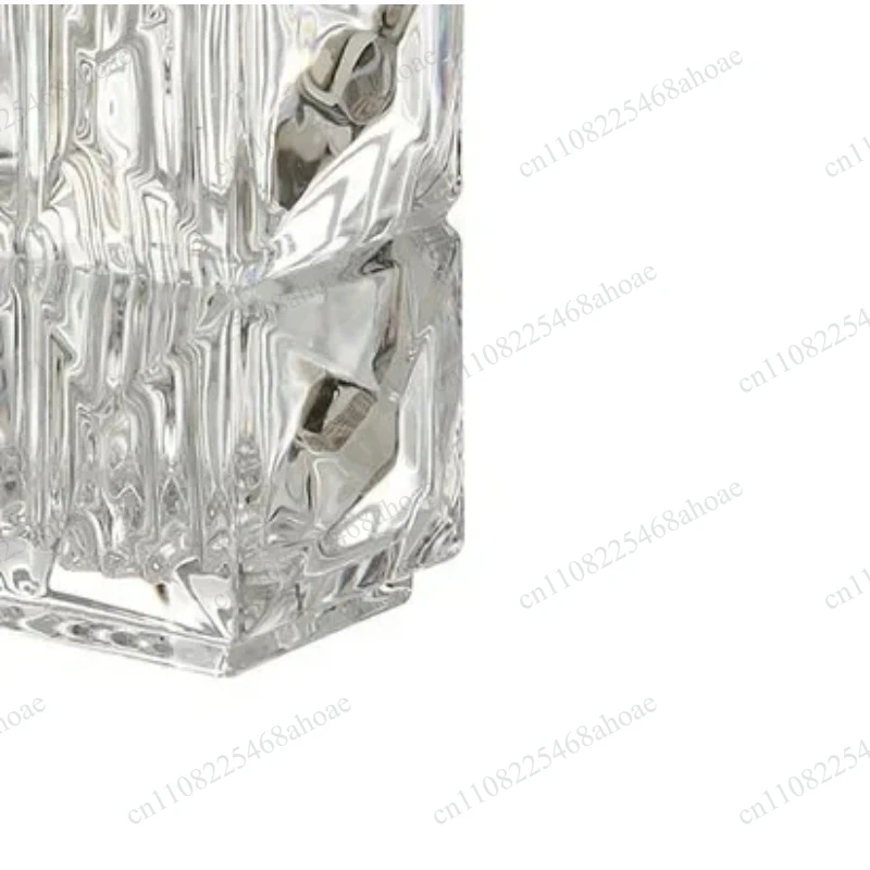 Desk artificial flower decoration flower arrangement square vase transparent crystal glass vase hydrophilic flowerpot