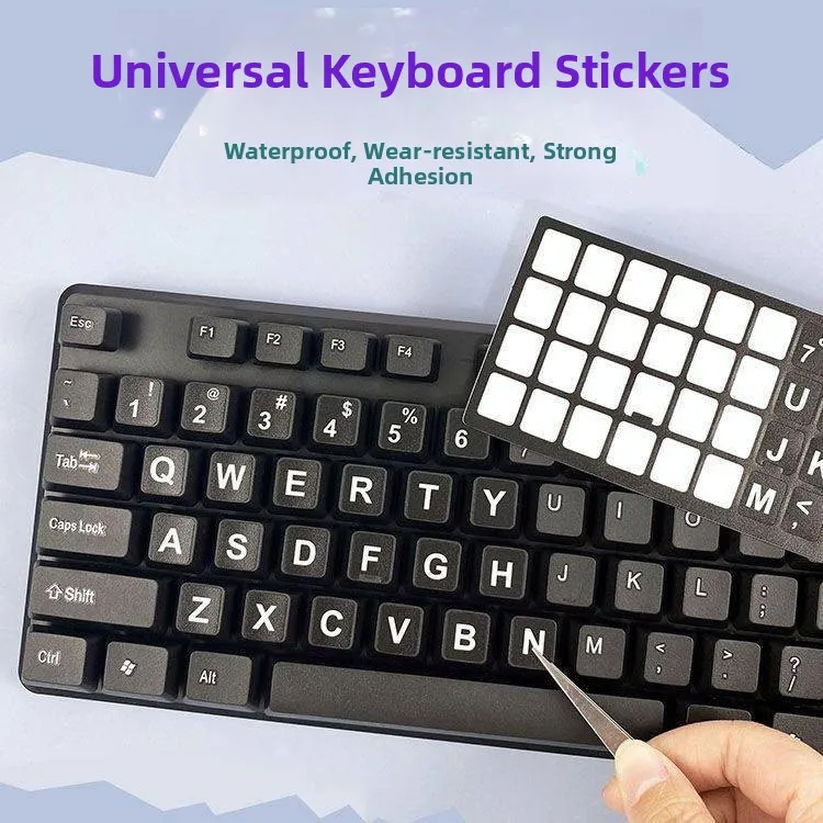 Keyboard Sticker for Computer Repair Wear Resistant Universal Key Letter Sticker Notebook Desktop Protection Film English Repair
