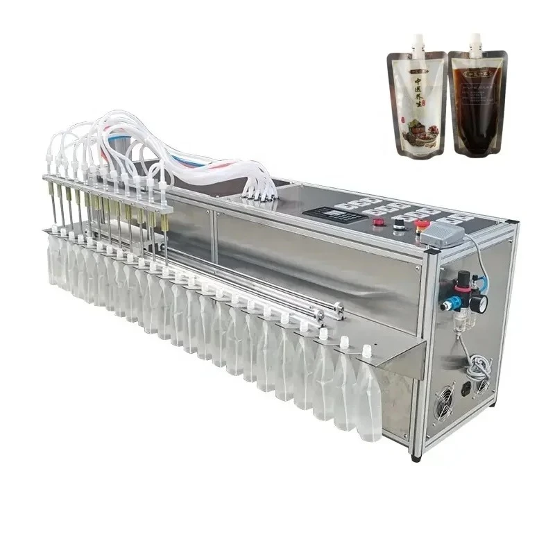 Factory wholesale 12 nozzle semi-automatic suction nozzle bagging machine Coffee juice drink detergent bag water filling machine