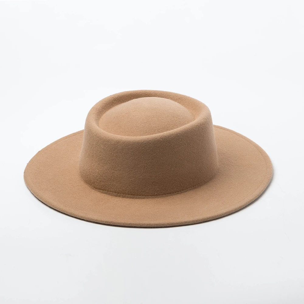 100% Australia Wool  Pork Pile Hat solid color Wide Brim Felt Hat