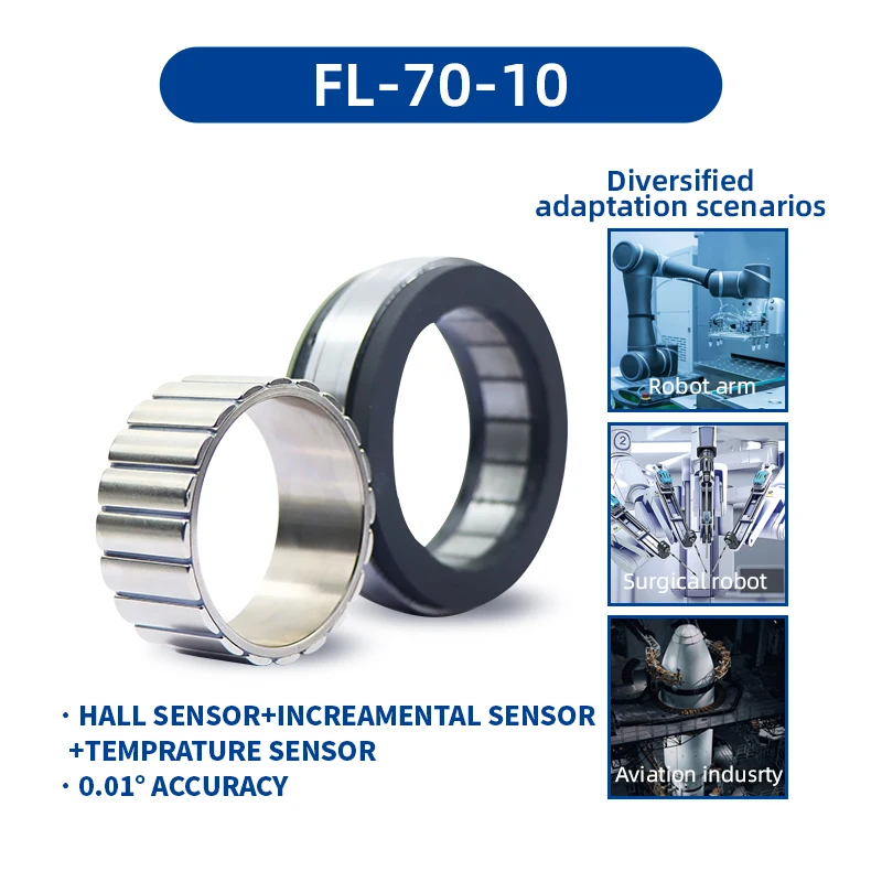 Frameless Torque Motor FL-70-10 Equipped With Hall Sensor Incremental Encoder Inner Rotor Vacuum Potting Process Robot Arm Motor