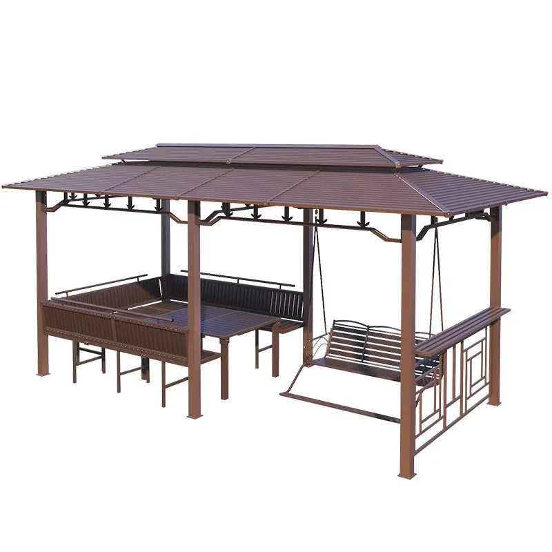 

Outdoor gazebo canopy, oversized galvanized roof awning, outdoor multi-functional gazebo swing courtyard villa pavilion