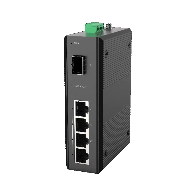 Industrial Ethernet Switch with 4*10/100 Base-TX and 1*1000 Base-FX Ports POE IP Network SNMP QoS Functions