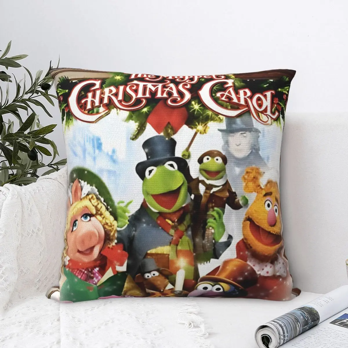 The Muppets Christmas Carol Square Pillowcases Polyester Sofa Cushion Case Creative Decorative Throw Pillow Case 40*40