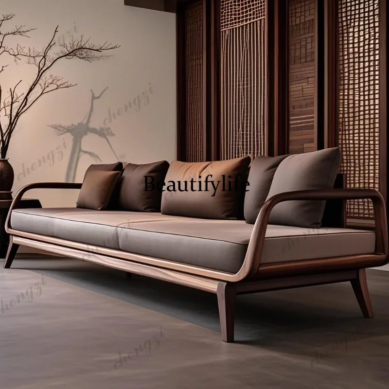 A68 Italienische Braune Wohnzimmer-Sofas Dreisitzer Offene Moderne Luxus-Wohnzimmer-Sofas Bodenweiche Möbel für Zuhause