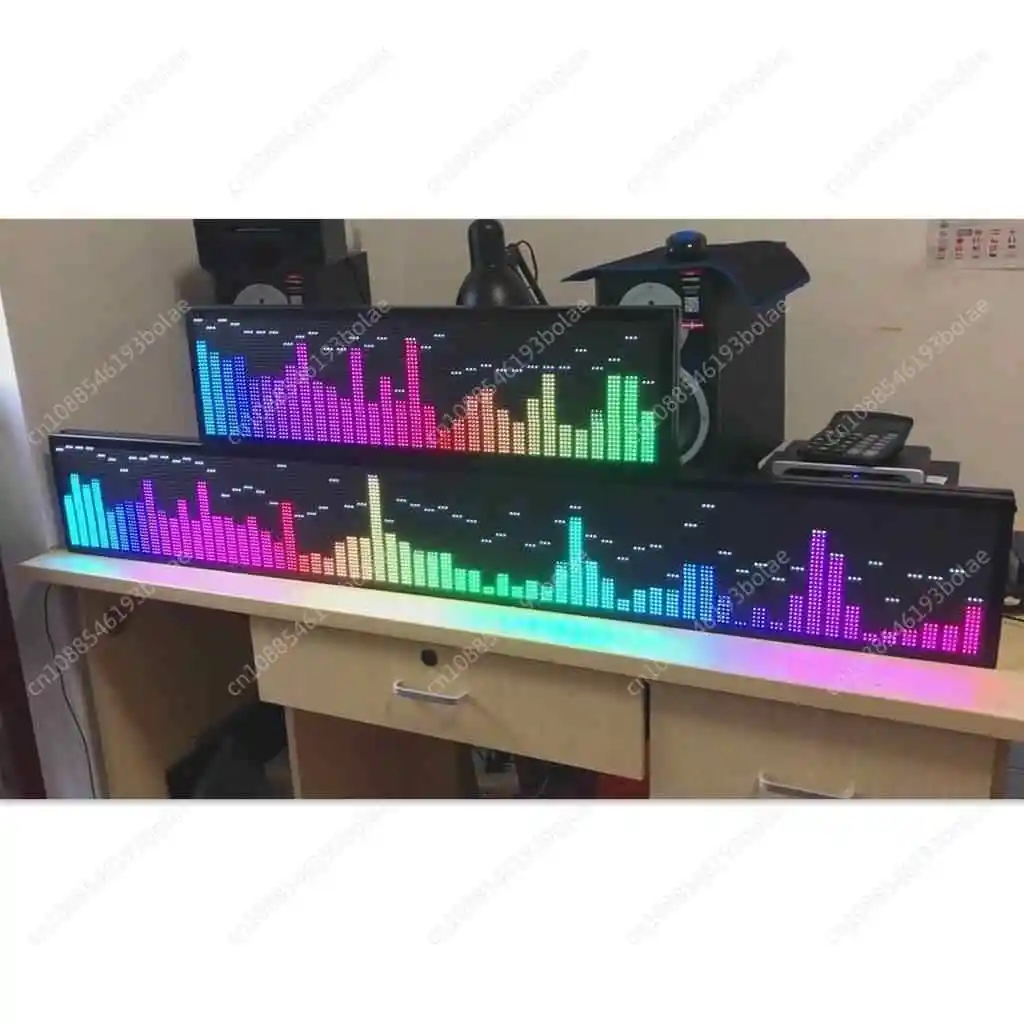 3U Cabinet Professional Full-color Rack-Mount Music Spectrum Display RGB Level Rhythm Light