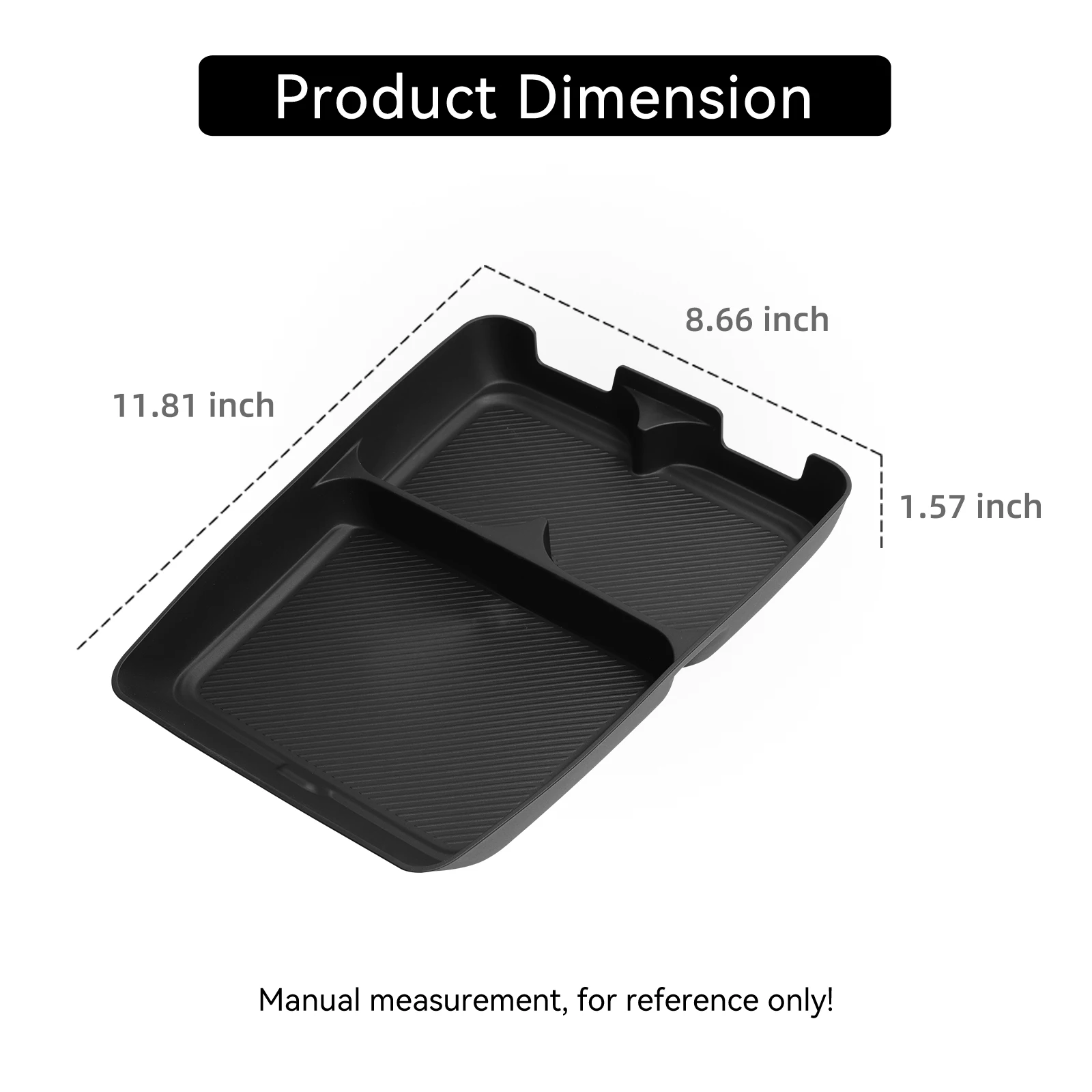 Smabee für Leapmotor B10 2025 2026 Mittelkonsole Unteres Aufbewahrungsfach Auto-Innenausstattung Organizer TPE Schwarz – Detail 2
