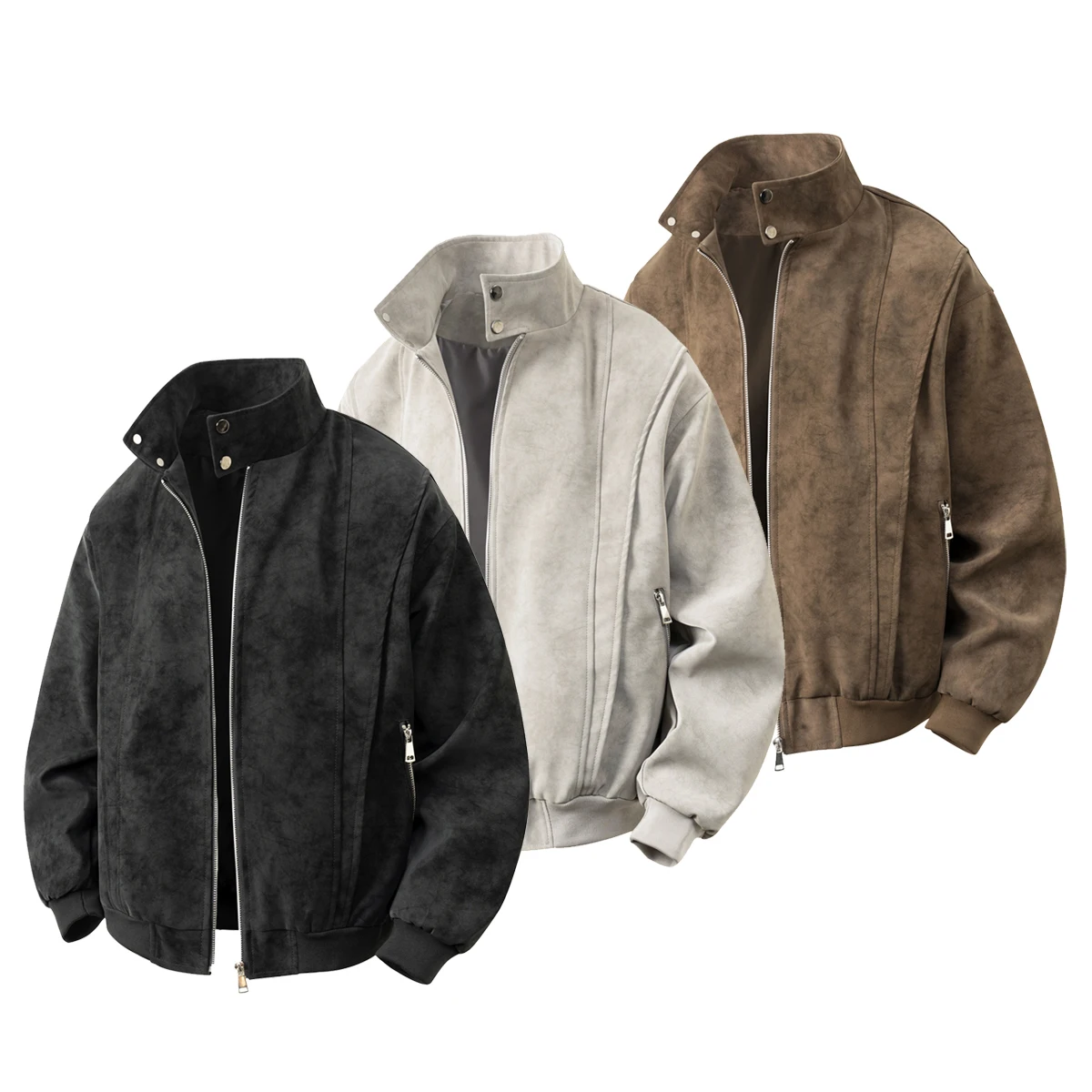 

Новинка: Мужская куртка из искусственной кожи с воротником-стойкой и матовым покрытием