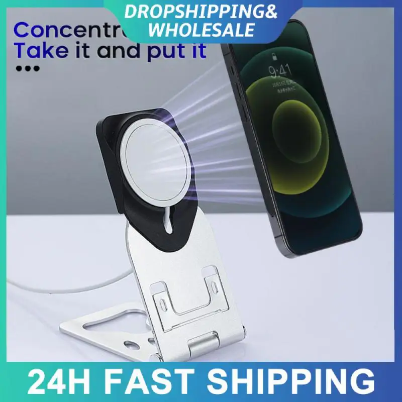 

Wireless Charger Mobile Phone Holder Aluminum Desktop Phone Stand Universal Folding Desktop Bracket Holder For Magnetic Charger