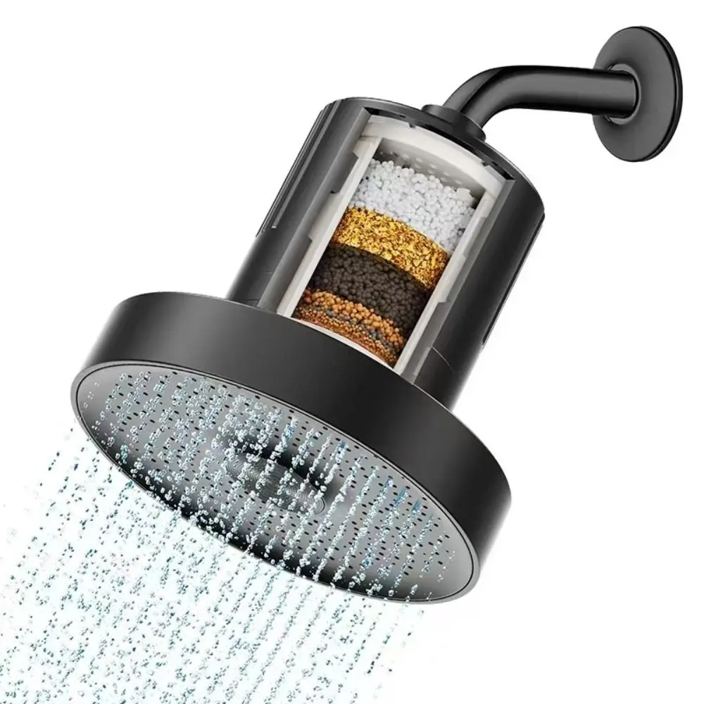 

Healthier Hair Filtered Shower Head Protect Hair Soothe Dry Skin Shower Filter Black Reduce Hair Shedding Shower Accessories