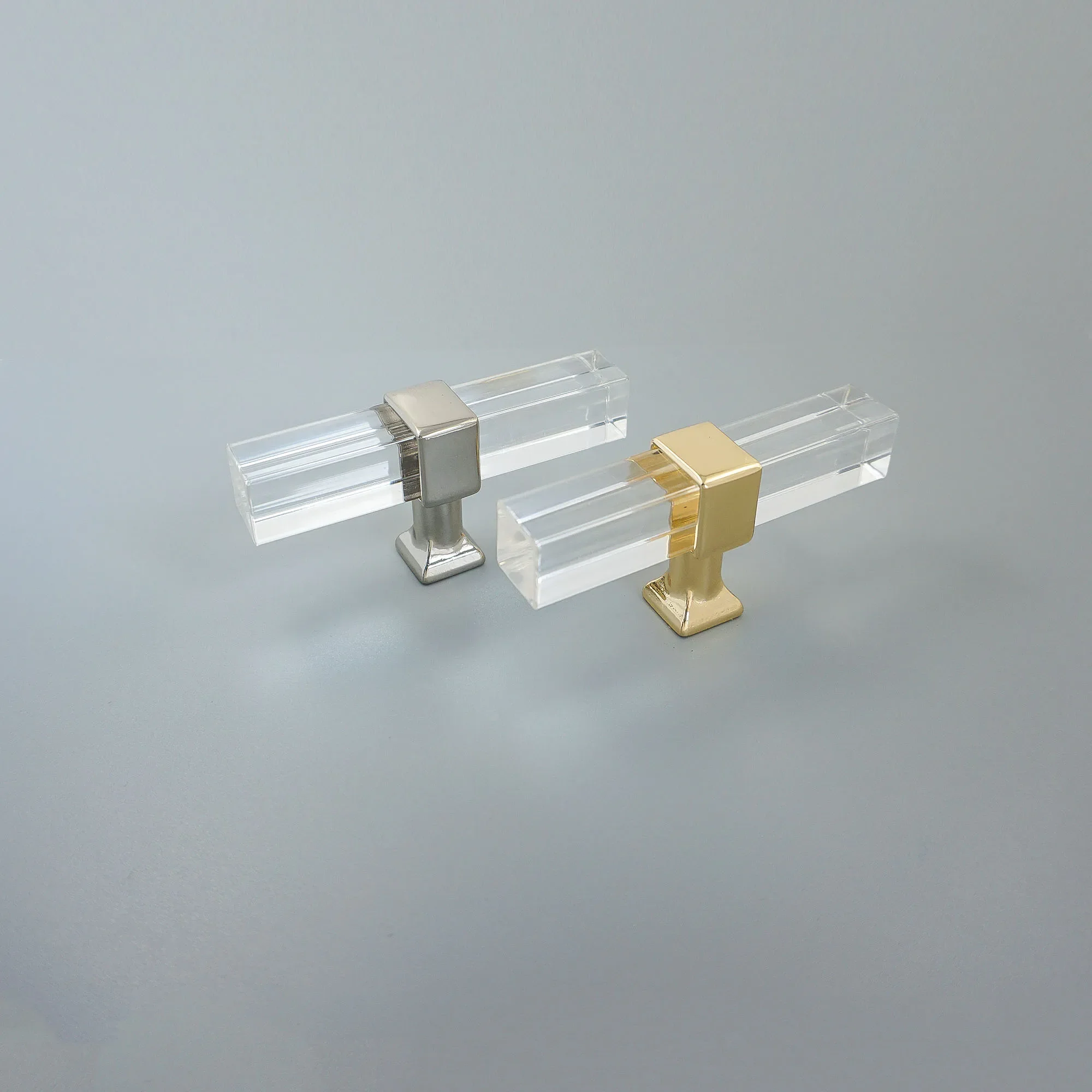 Acrylic Cabinet Pulls Modern Furniture Handles Gold Drawer Wardrobe Pull Knob Kitchen Cupboard Door Knobs Furniture Hardware